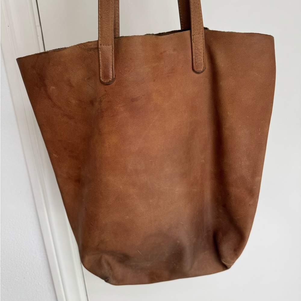 BAGGU brown Natural Leather tote Bag